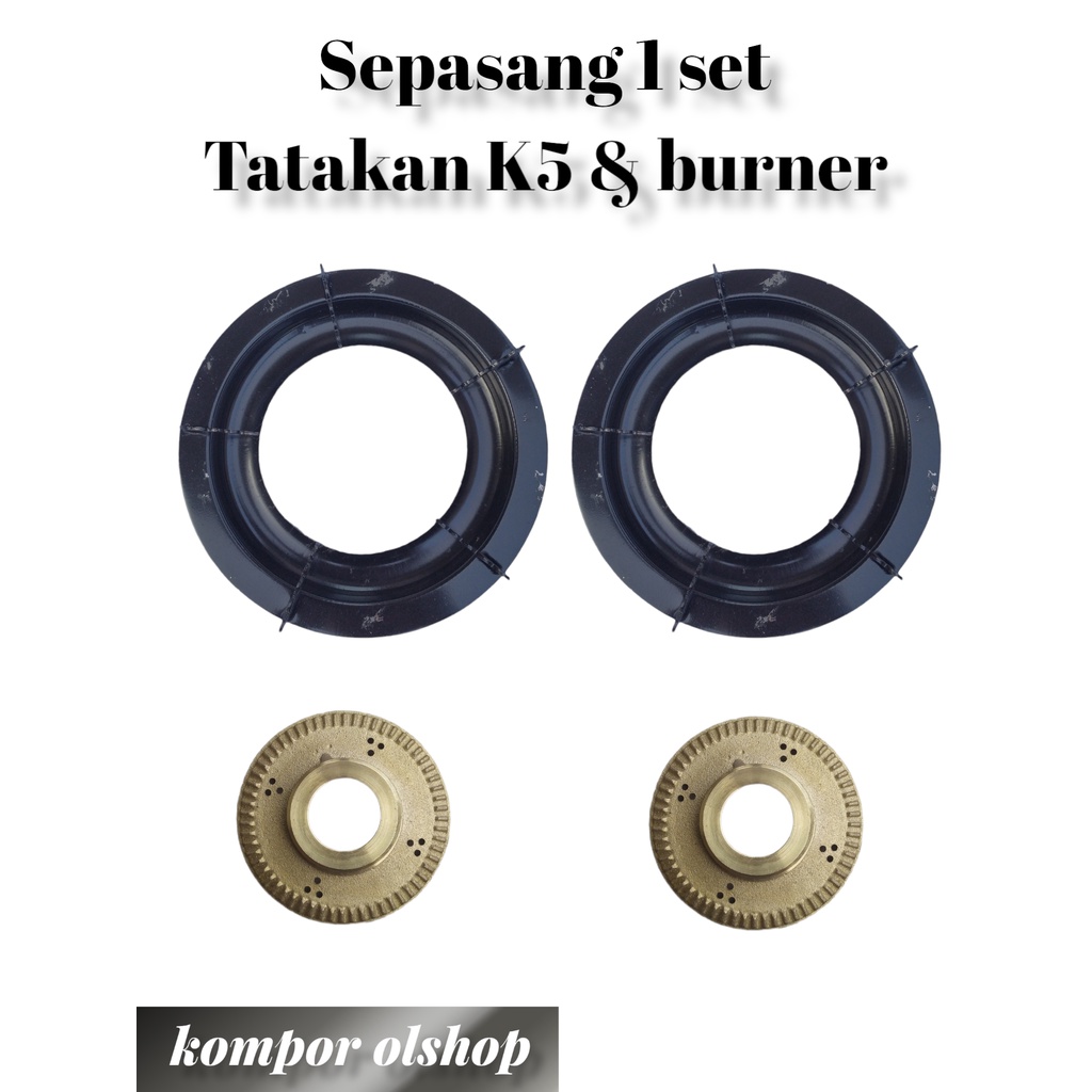 satu set tatakan kaki 5 bulat dan burner / Tatakan Kompor kaki 5 Bulat TEKSTAR - Nampan K5 Multi & B