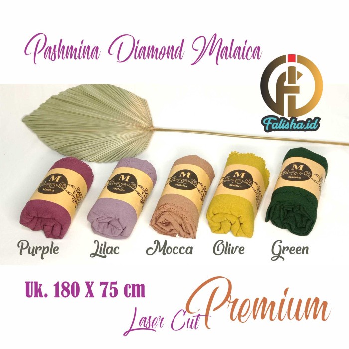 Aman Jilbab Pashmina Diamond Malaica Hijab Laser Cut Uk 180X75 Cm Babydoll Trendi