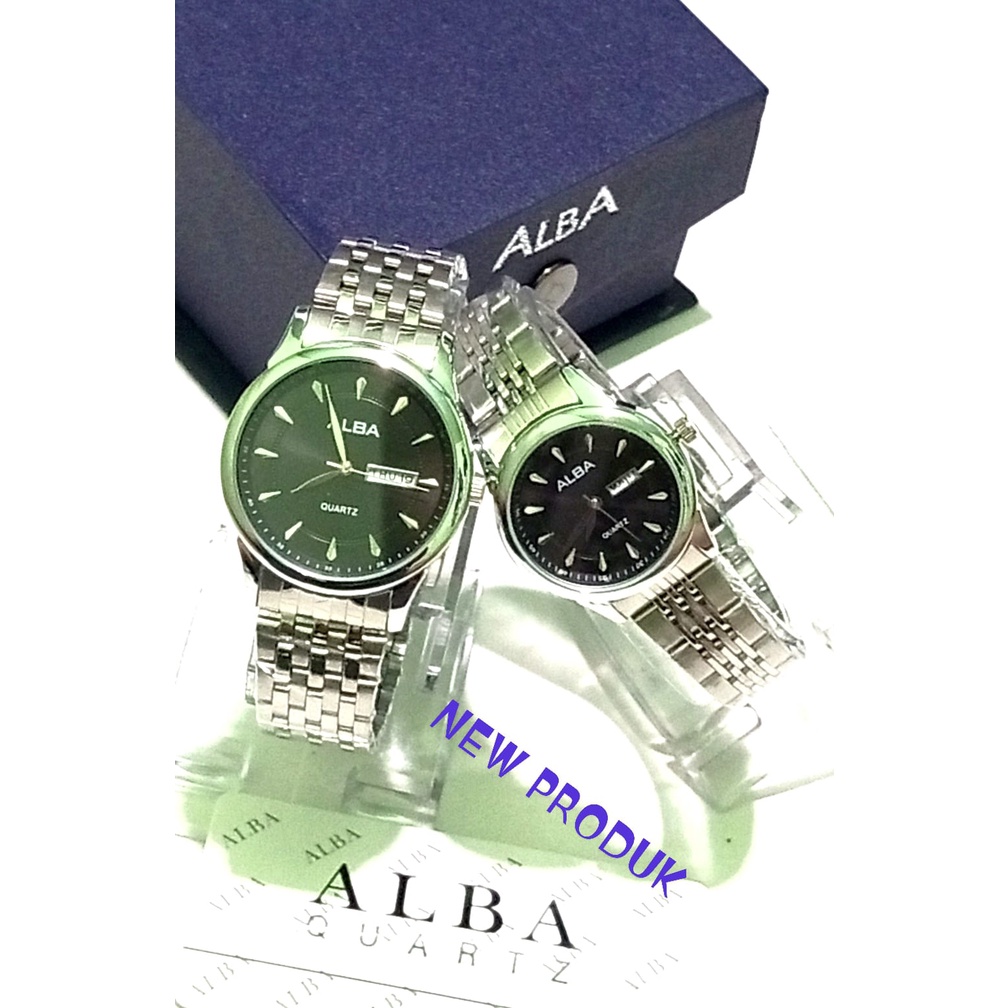 TERKEREN!!! Jam Tangan  ALBA CLASIC Couple || Tanggal dan hari aktif || watter resistant