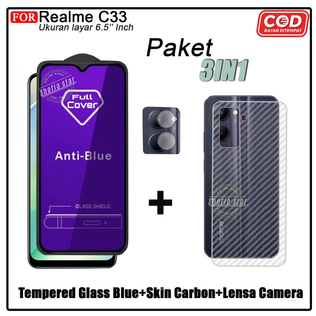 PAKET 3IN1 Tempered Glass Matte Realme C33 C55 C35 C31 10 4G NARZO 50 5G 50A PRIME 50I PRIME Anti Glare Full Cover Protect Camera