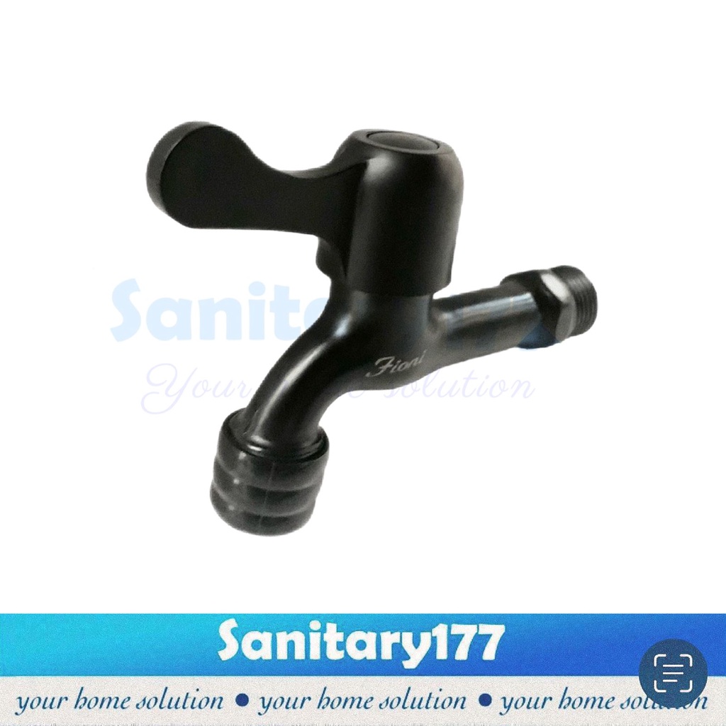 Keran air Tembok HITAM FKT52BL - kran Air taman wudhu cuci black matte minimalis stainless faucet wall stenlis