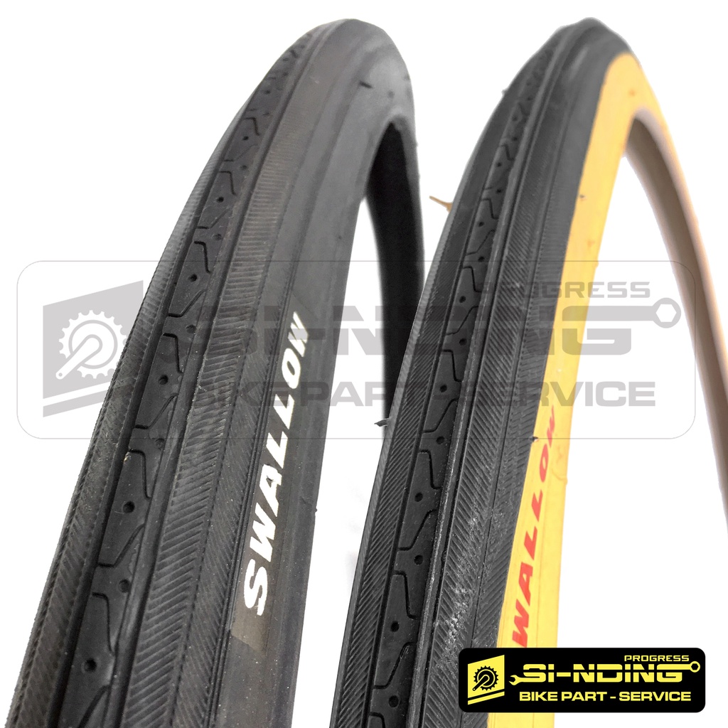 Ban Luar Sepeda Balap Jadul Swallow 27 X 1 1/4 Hitam Coklat