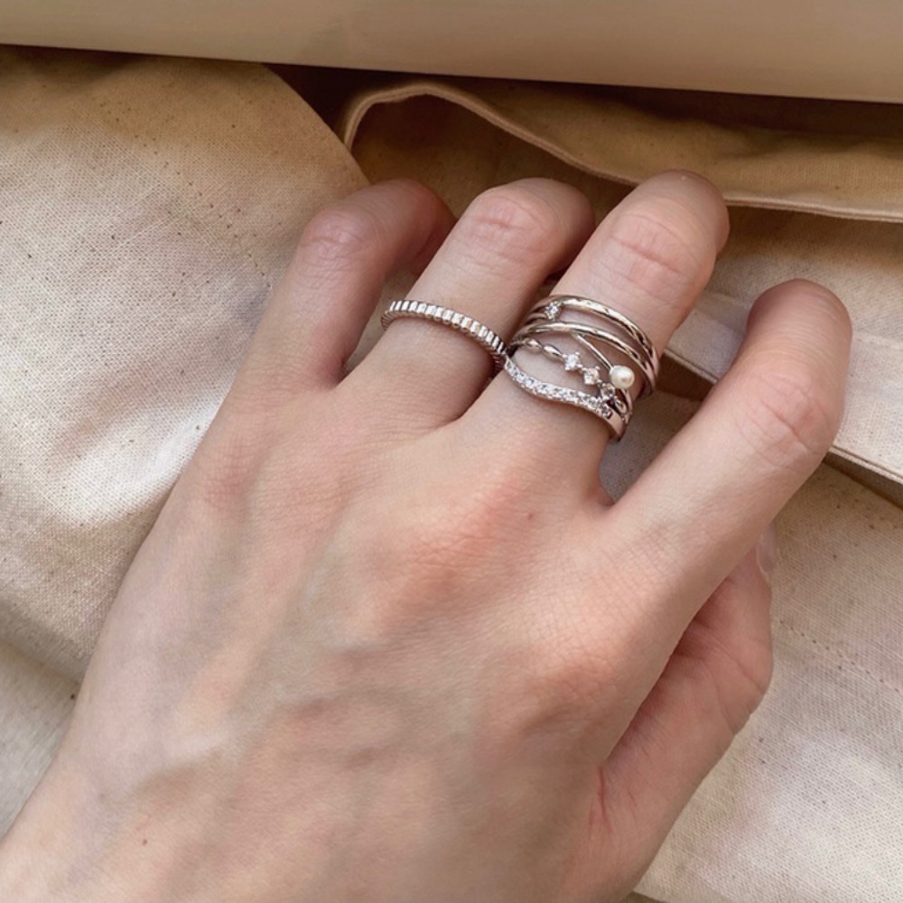 Cincin Mutiara Berlian Imitasi Gaya Korea Untuk Wanita