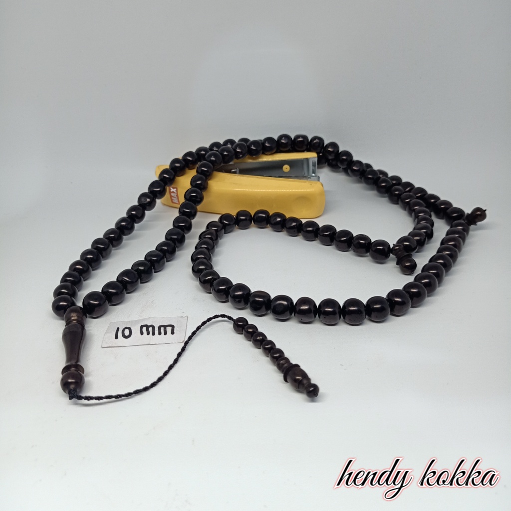 5pcs tasbih 99 kokka kaukah kaokah bulat polos 10mm hitam