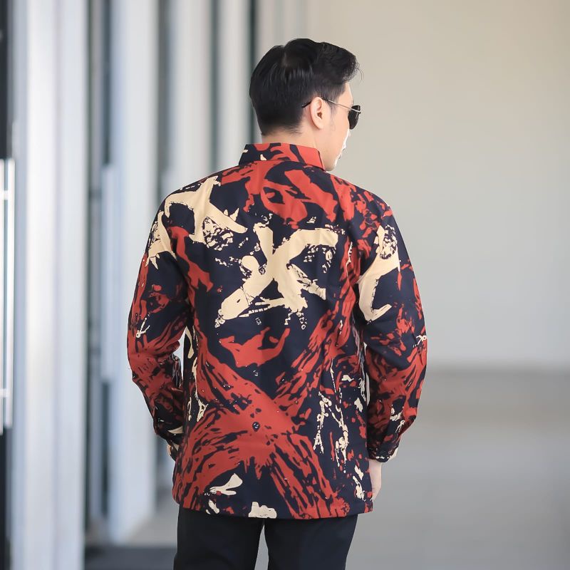 BATIK BOLO DEWO Motif Satrio Wibowo Hem Atasan Kemeja Baju Batik Pria lengan panjang