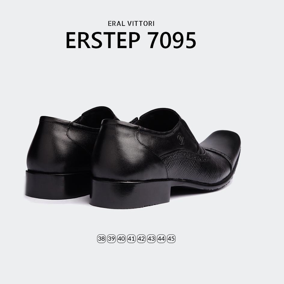 Terpercaya ERAL VITTORI - Erstep 7095 Hitam Sepatu Pantofel Pria Kulit