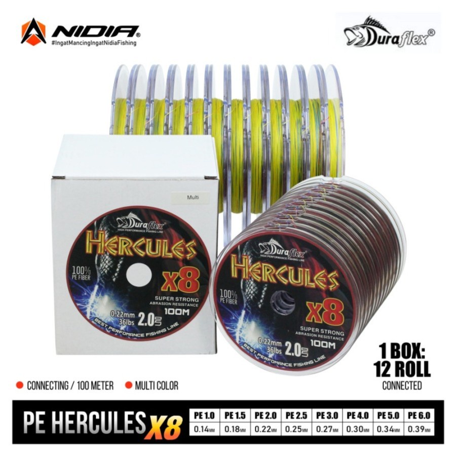 SENAR PANCING | SENAR PE | DURAFLEX HERCULES X8 Multicolor