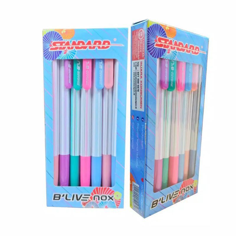 

Isi 12 Grosir Lusinan Pulpen Standard B'live Nox 0.3 Tinta Warna Hitam Ballpoint Bulpen