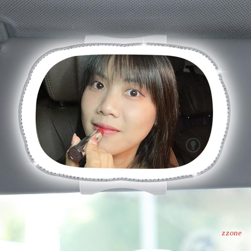 Zzz Cermin Rias / Kosmetik / Makeup Model Klip on Visor Matahari Mobil Dengan Saklar Sentuh + LED