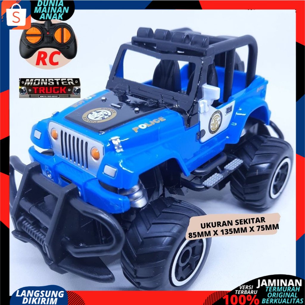 Mainan Anak mobil remote Control Polisi Jeep Offroad Mini rc car Off Road rock crawler Remot Kontrol