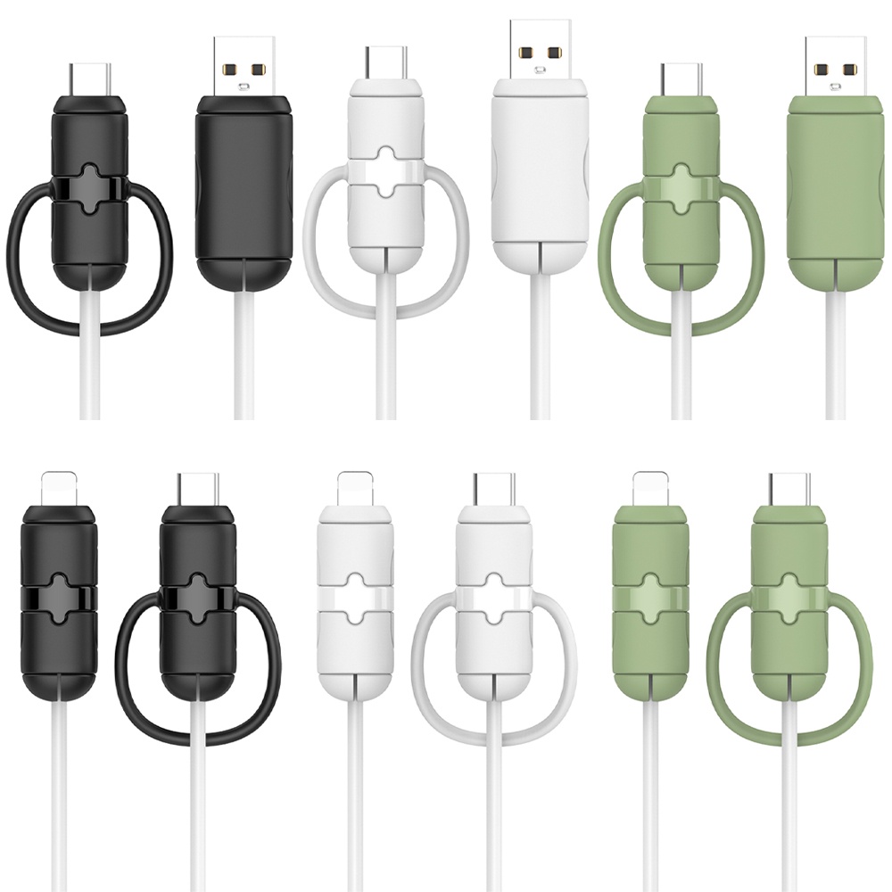 1 Set Pelindung Kabel Data / Charger USB Bahan Silikon Anti Rusak