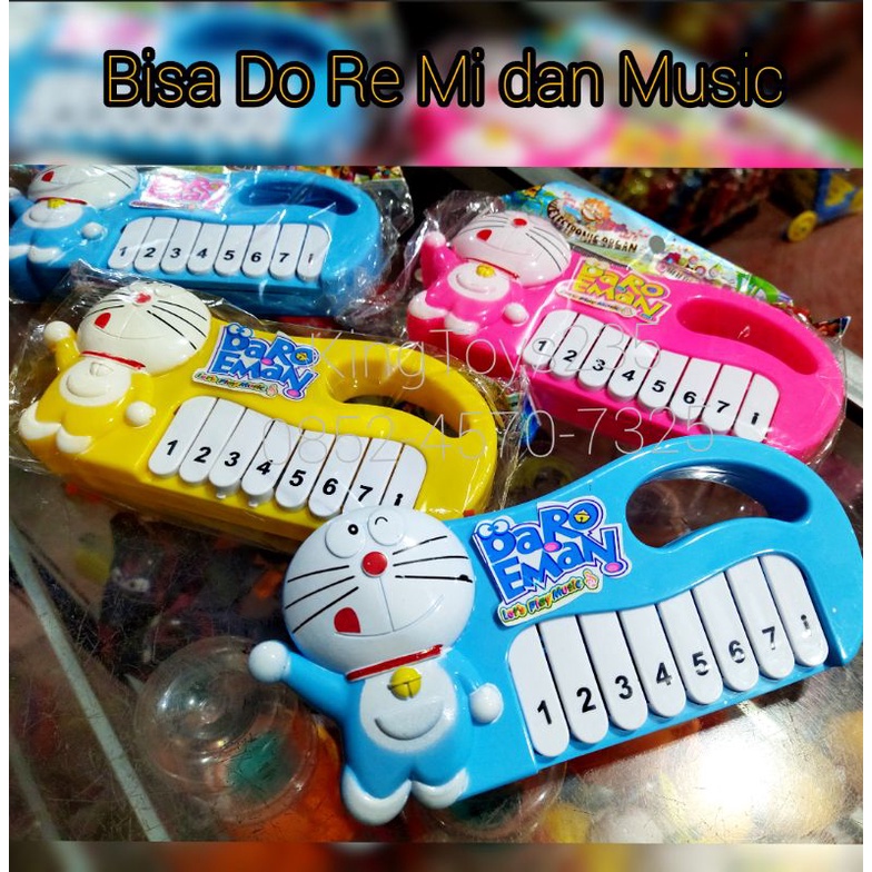 Mainan Anak Piano Doraemon +-20cm Bisa Do Re Mi atau Music Bonus Batrai Ada Switch Nada Karakter Dor