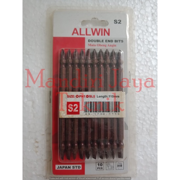 Mata Obeng Angin Panjang Model Plus Minus PH1 x 110mm ALLWIN