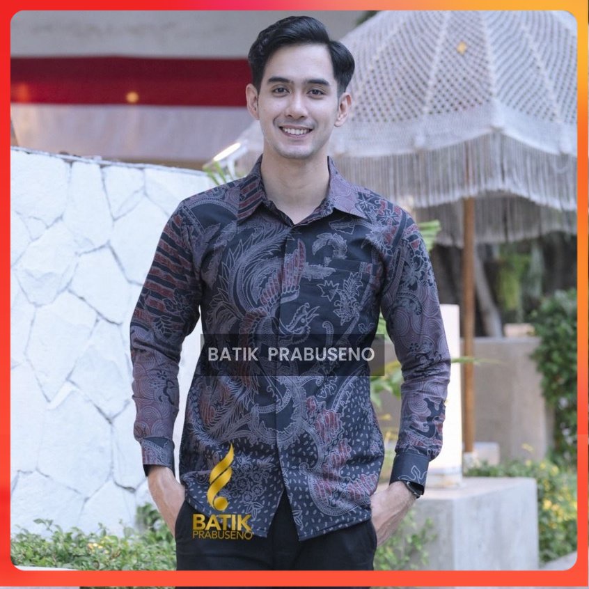 JORDAN Kemeja Batik Pria Lengan Panjang Slim Fit Original Ori Prabuseno Full Furing Jumbo Modern Pre