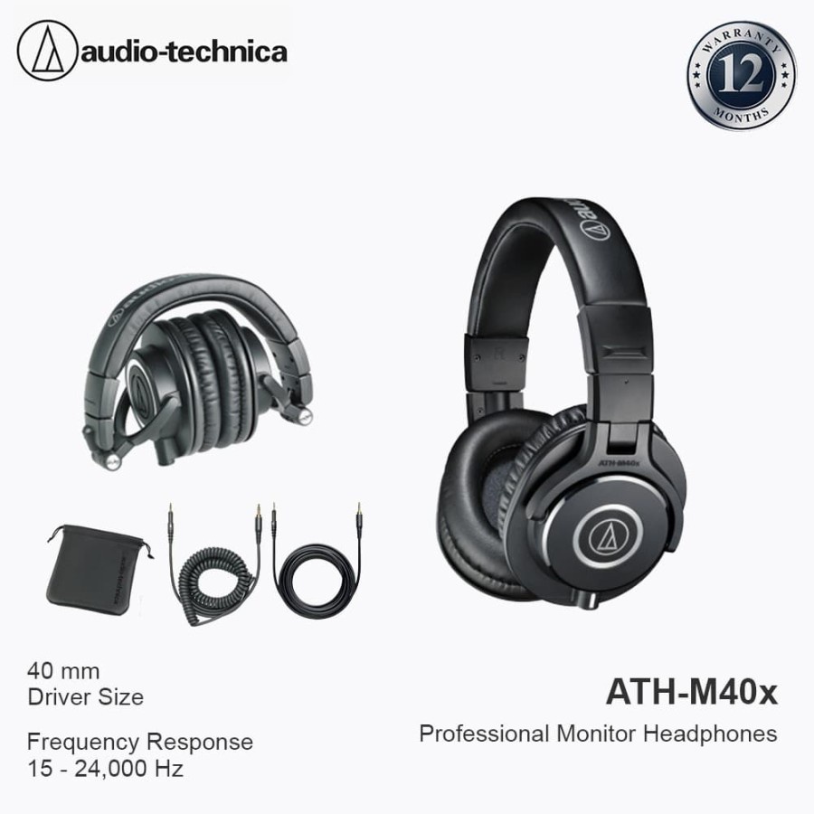 Headphone Audio Technica M40X Wired - Audio-Technica ATH-M40X