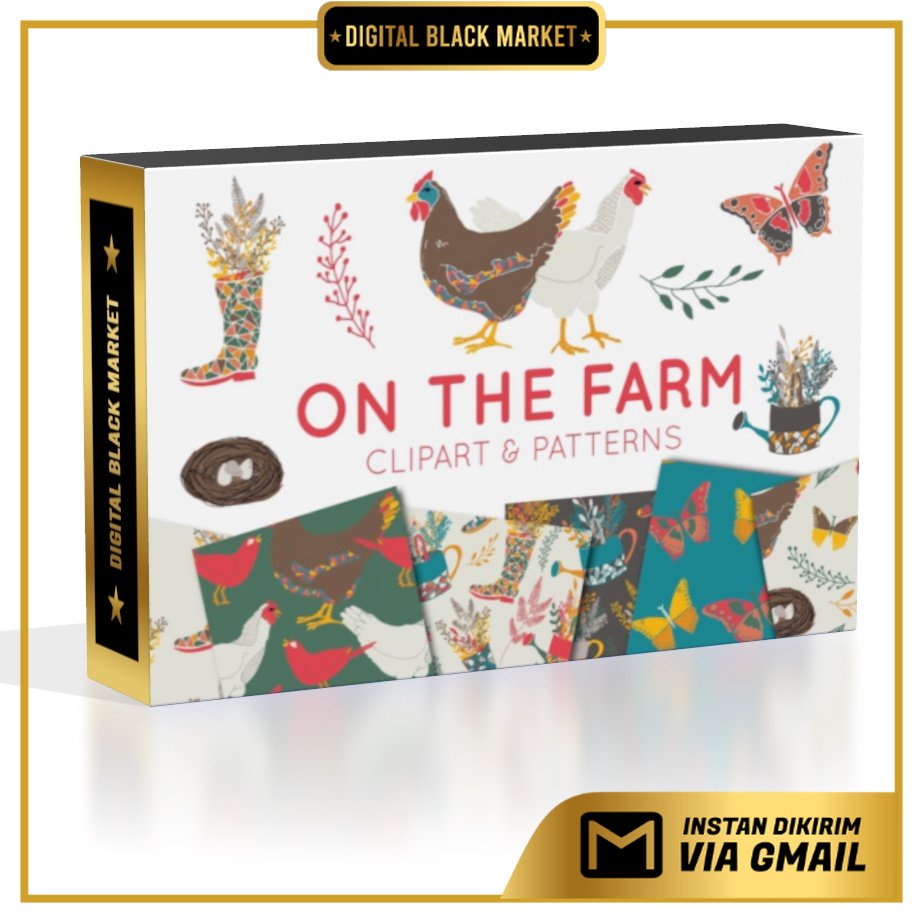 On The Farm Clipart And Digital Paper Set