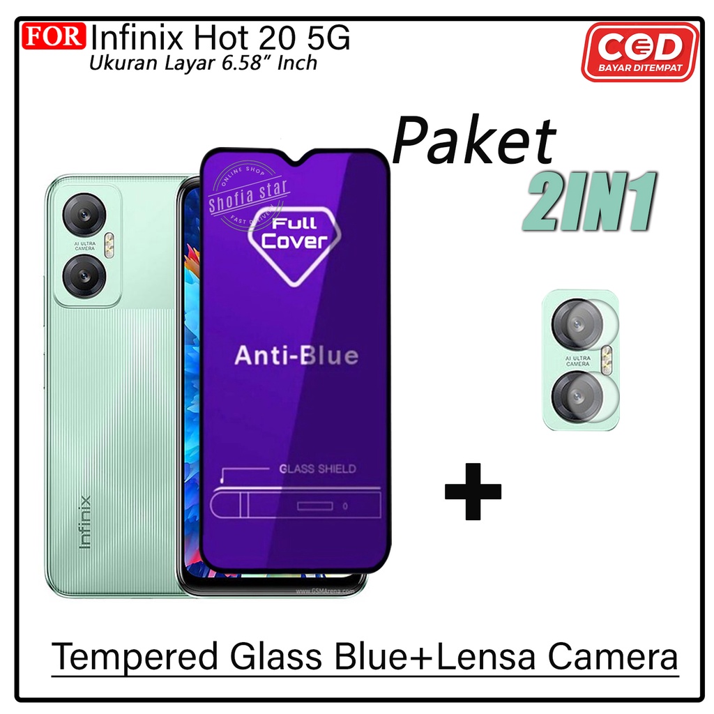 PAKET 2IN1 Tempered Glass Matte Infinix Hot 20 5G Anti Glare Full Layar