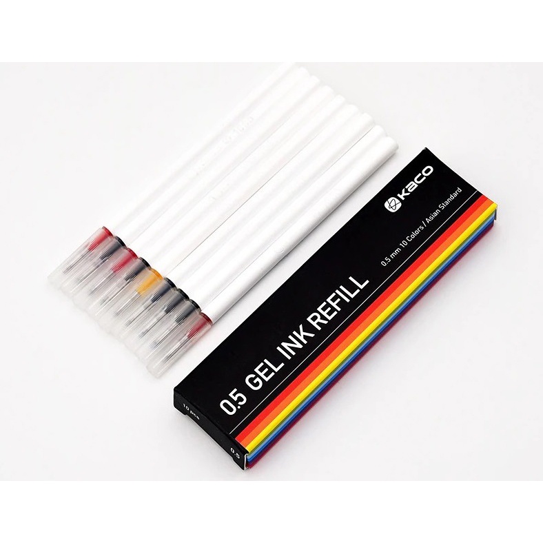 

KACO Refill Tinta Pulpen Gel Ink Bolpoin 0.5mm 10 PCS (Mix Ink) - K1602 grosir sekolah