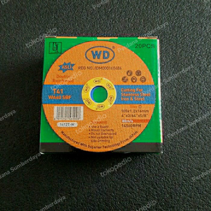 Batu Potong Wd 4" Tipis 1 Box Isi 20 Pcs / Gerinda Potong Wd 1 Box