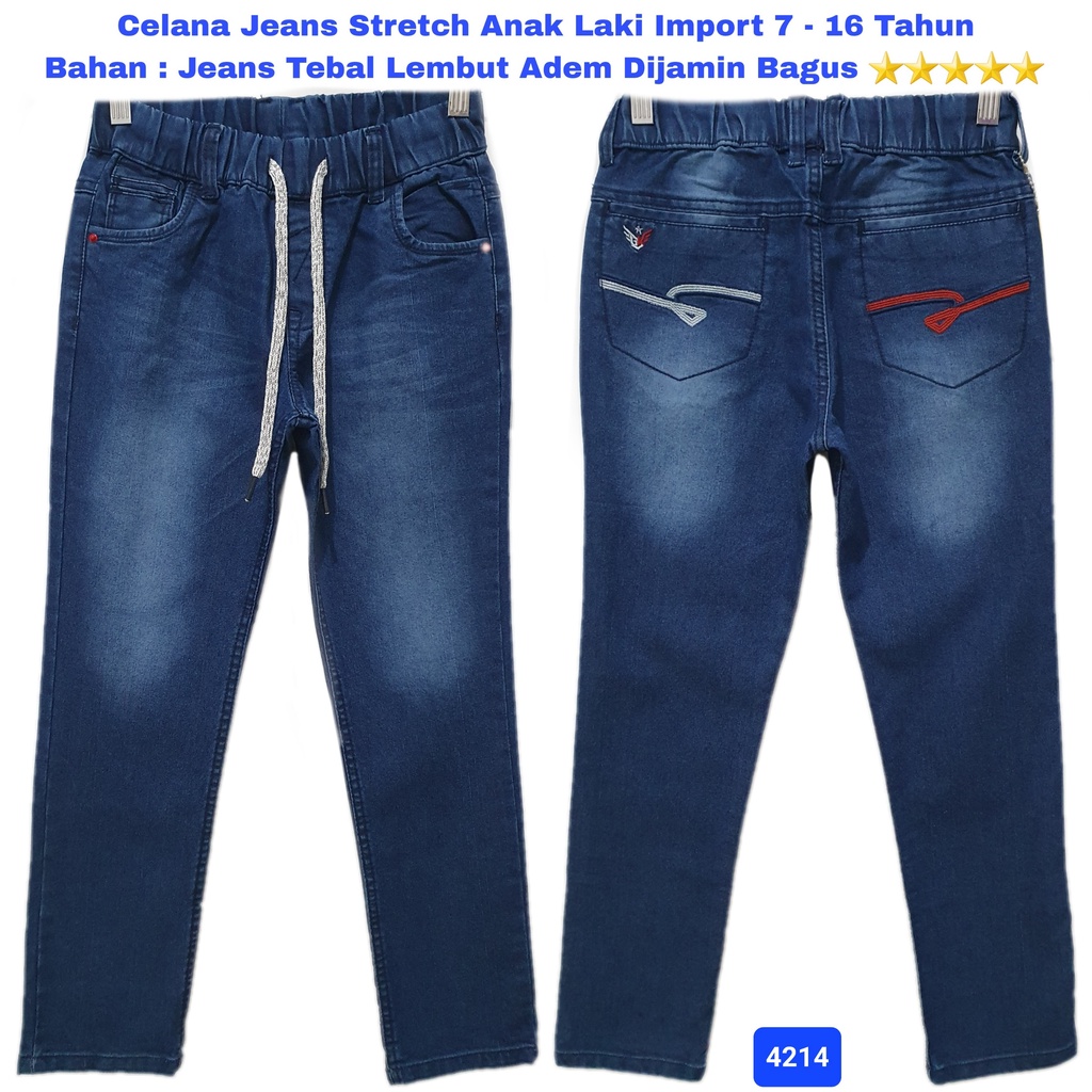 Celana Jeans Soft Stretch Anak Laki 7-16 Tahun Remaja Anak Tanggung