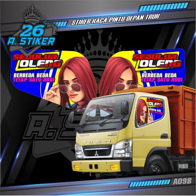 Stiker Decal Kaca Pintu All Truck Canter, Ragasa, Umplung, Giga, Dyna, Elf Macan Dll Custom Bisa Req