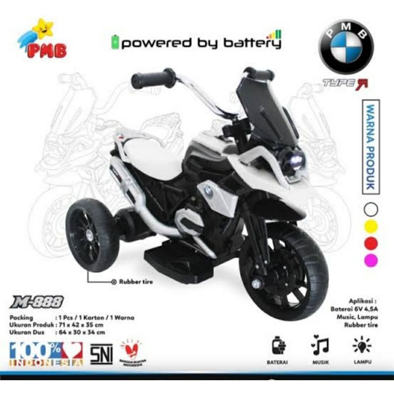 Mainan Anak Sepeda Motor Aki PMB M-888 Makassar
