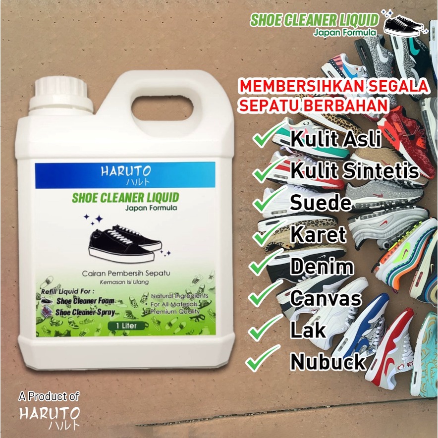 Shoe cleaner 1 Liter by Haruto cairan pembersih sepatu kemasan 1 liter