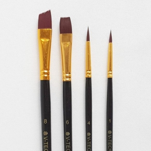 

Terlaris V-Tec Brush A0284 Set 4 / Kuas Lukis Set Isi 4 Murah