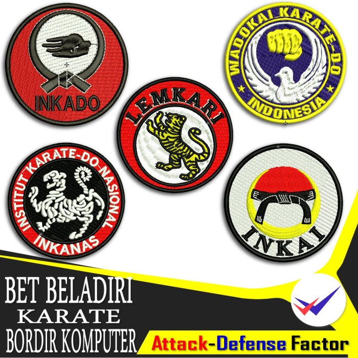 Patch Bet Forki Karate Badge Emblem Logo Bordir