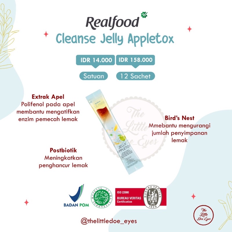 Realfood Cleanse Jelly Flawless / Pure / Lychee Glutation / Appletox / Passion Powder