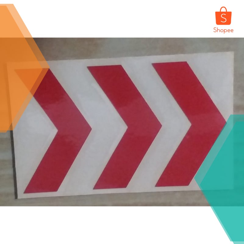 Murah stiker sign panah scotlight / stiker panah reflektif / reflektor - Merah Keren
