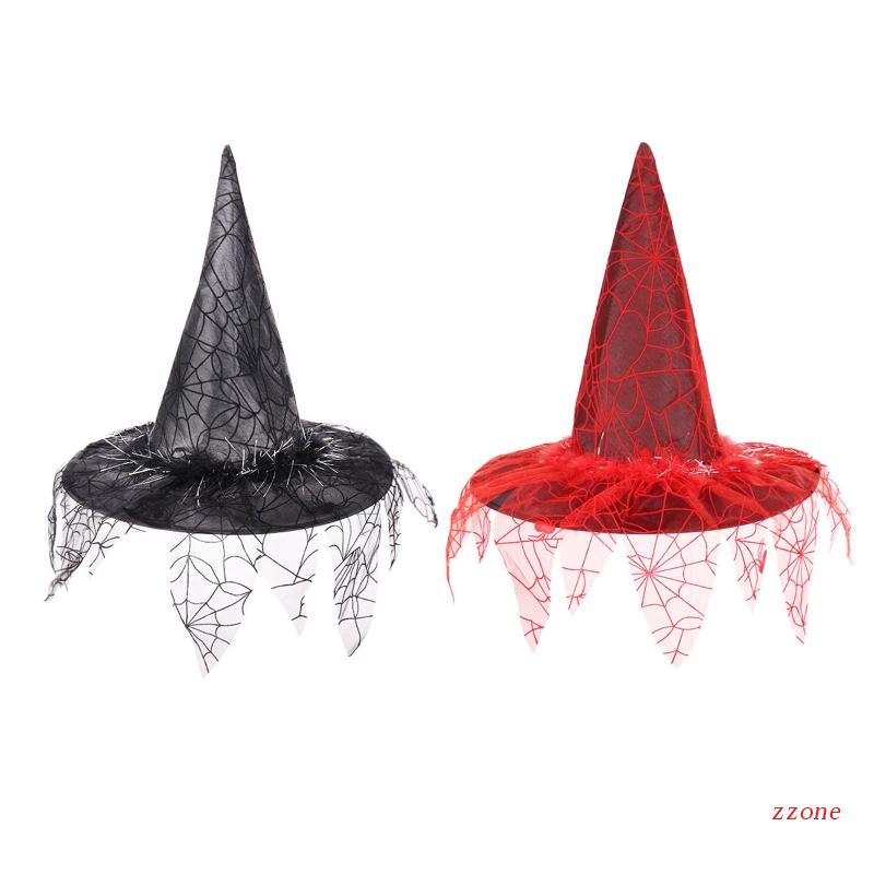 Topi Penyihir Dengan Veil Untuk Cosplay Halloween