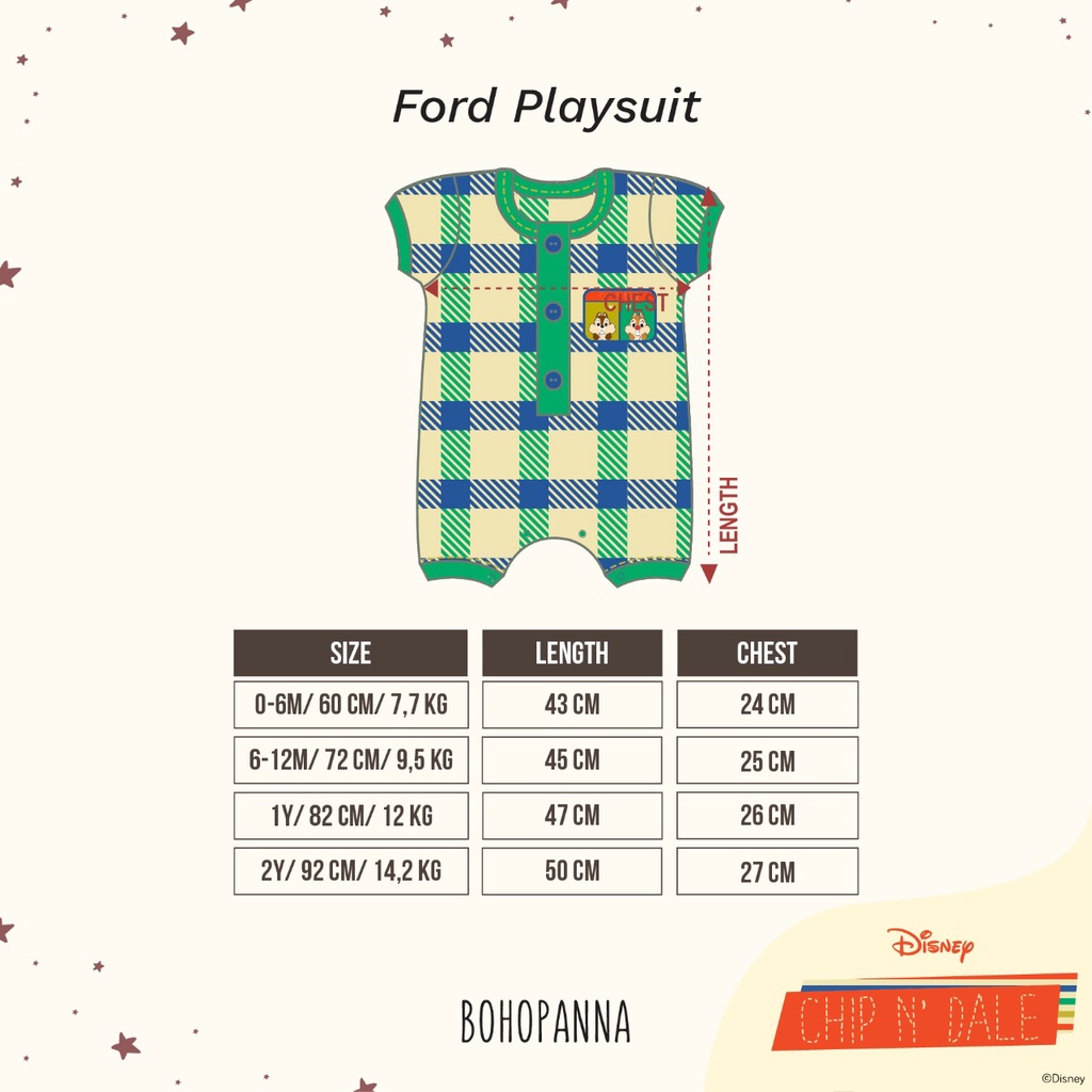 Bohopanna - Ford Playsuit Disney Chip' N Dale / Jumpsuit Bayi