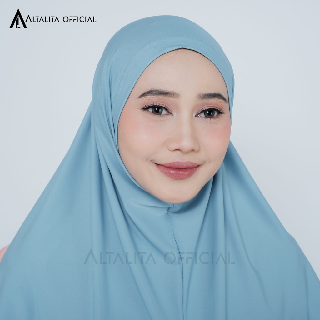 Altalita - Hijab Instan Bergo Zaida Malay Non Pet Syari Menutup Dada | Jilbab Khimar Instan Polos Non Pet Terbaru | Kerudung Malaysia Instan Jumbo Non Pad Bahan Jersey Premium Cocok untuk Sekolah Olahraga Volly Futsal Senam dan Sehari-hari