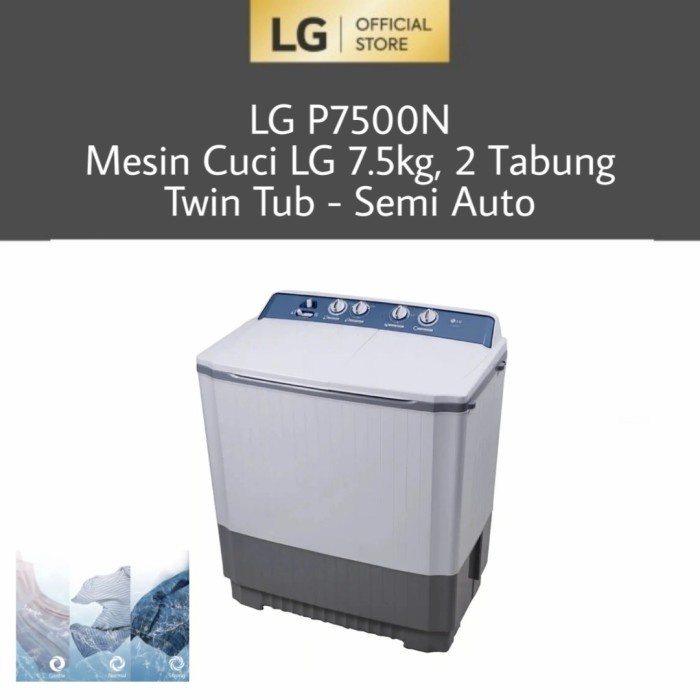 LG Mesin cuci  2 Tabung P 7500 N Kapasitas 7.5 kg Magelang