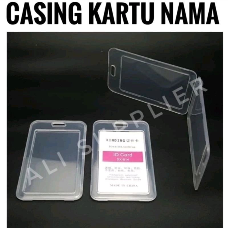 CASING TEMPAT ID CARD HOLDER KARTU NAMA BENING POTRAIT MURAH