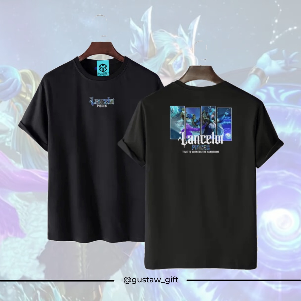 GG T-Shirt LANCELOT skin Pisces Mobile Legends Kaos Custom Katun Slim-fitting