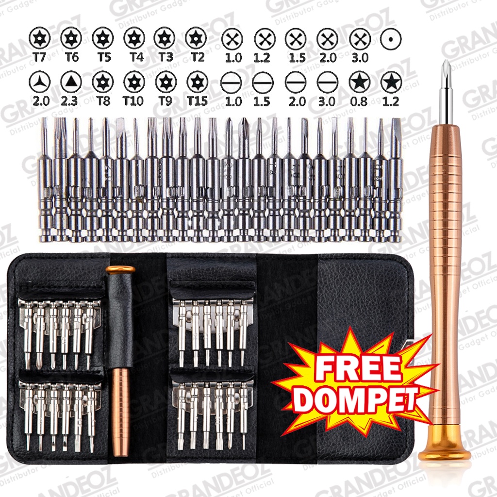 25 in 1 SET OBENG MAGNETIC TORX Hp Obeng Reparasi Kembang Bintang Minus 4 5 6 Laptop Y T Penta Magne