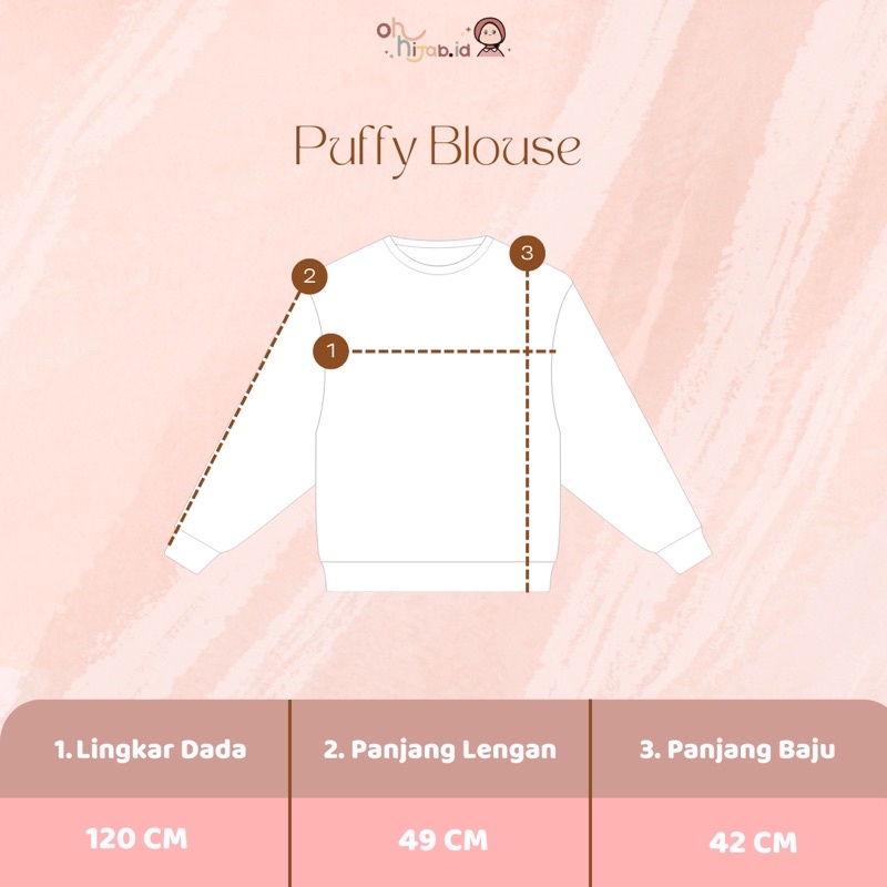 Puffy Blouse | Blouse kaos lengan balon