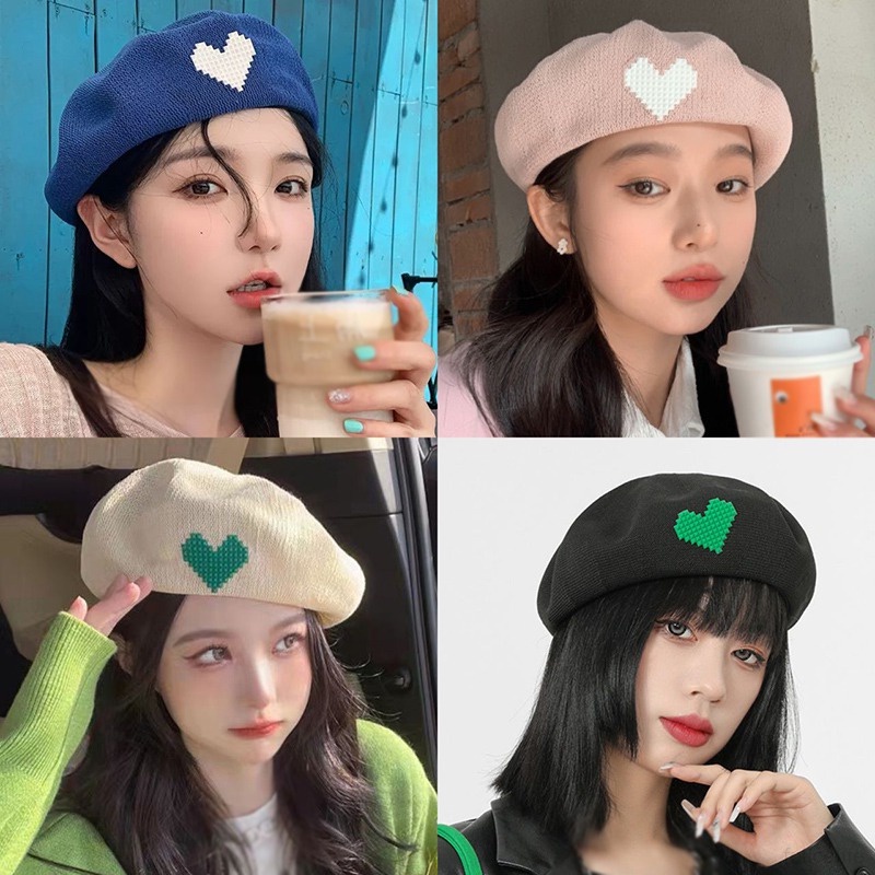 Topi Baret Pelukis Warna Solid Gaya Kasual Untuk Wanita