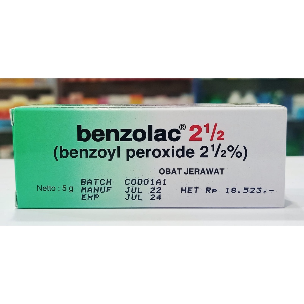 Benzolac 2,5% Salep untuk Jerawat Paling Ampuh 5 gram
