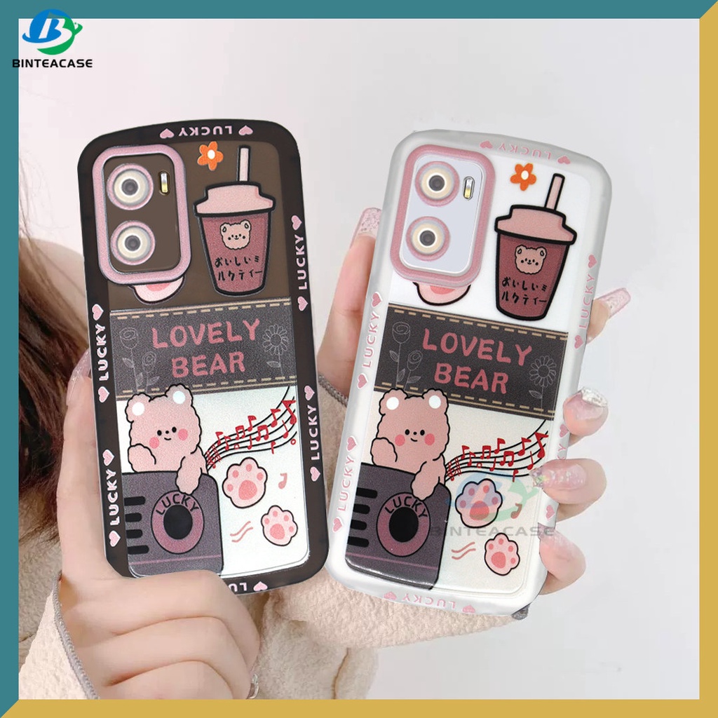 Case Bahan TPU Motif Beruang Teh Susu Untuk VIVO Y16 Y22 Y35 Y33S Y21T Y21S Y33S Y11 Y12 Y15 Y17 Y12S Y12S Y15S Y15A Y20S Y20i Y19 Y50 Y1 Y30