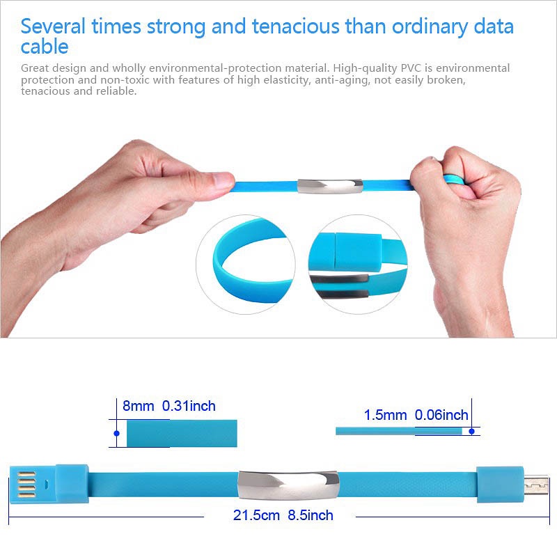 Gelang Kabel Data / Charger Micro USB Tipe C Fast Charging Untuk Iphone 14 / Android