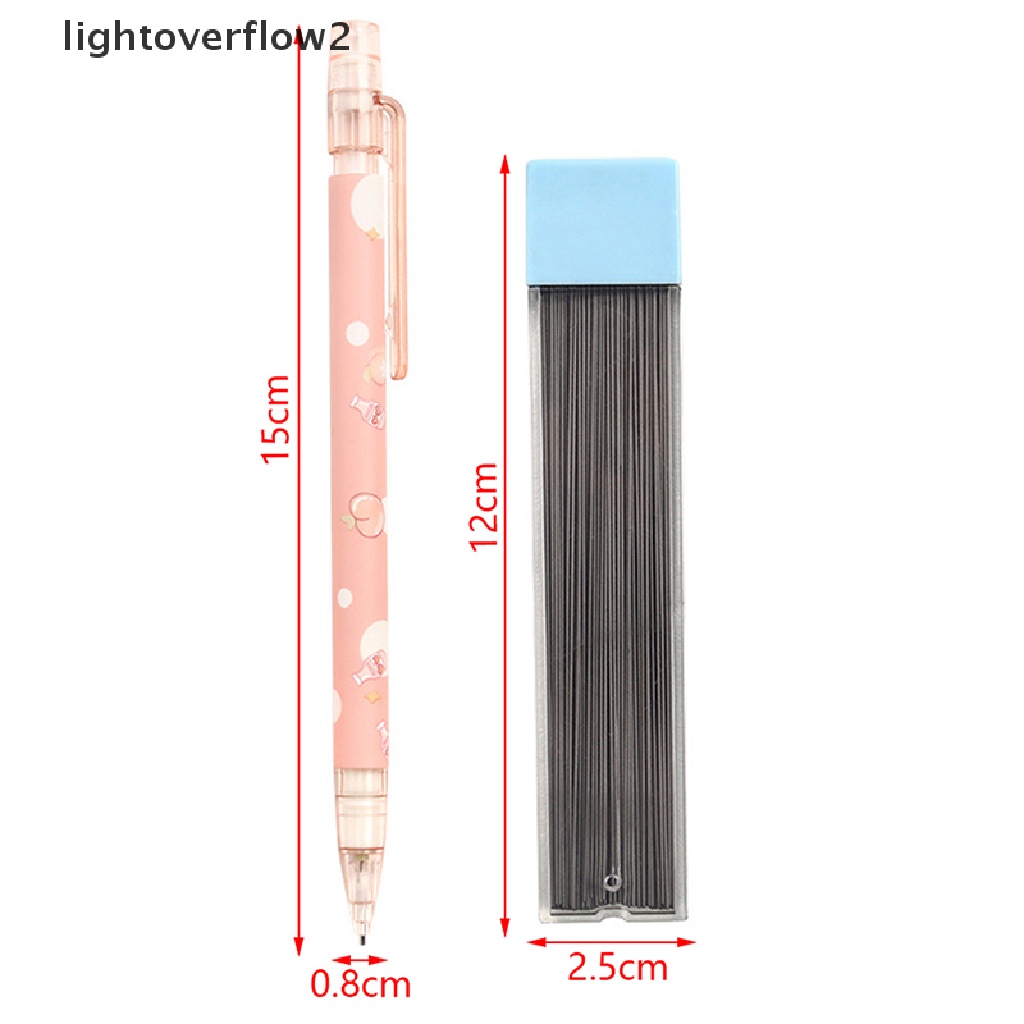 (lightoverflow2) Pensil Mekanik 0.5mm Motif Buah Persik Kartun Lucu Untuk Alat Tulis Sekolah