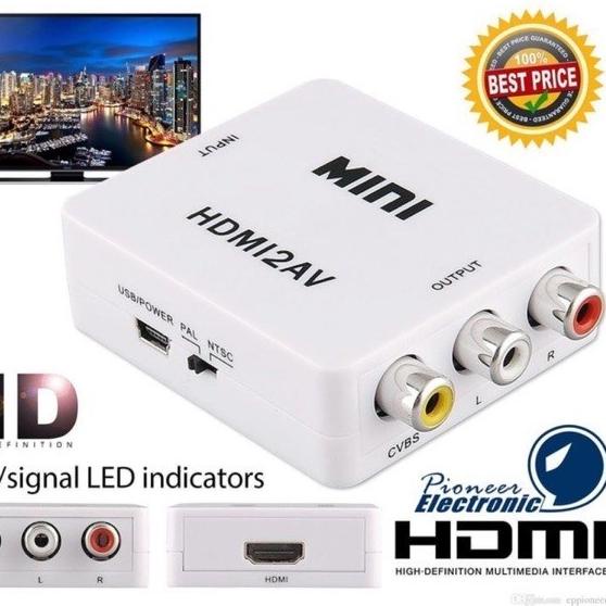HDMI to AV RCA Converter Adapter MINI HDMI2AV ADAPTER MINI BOX HDMI2AV HDMI to AV converter
