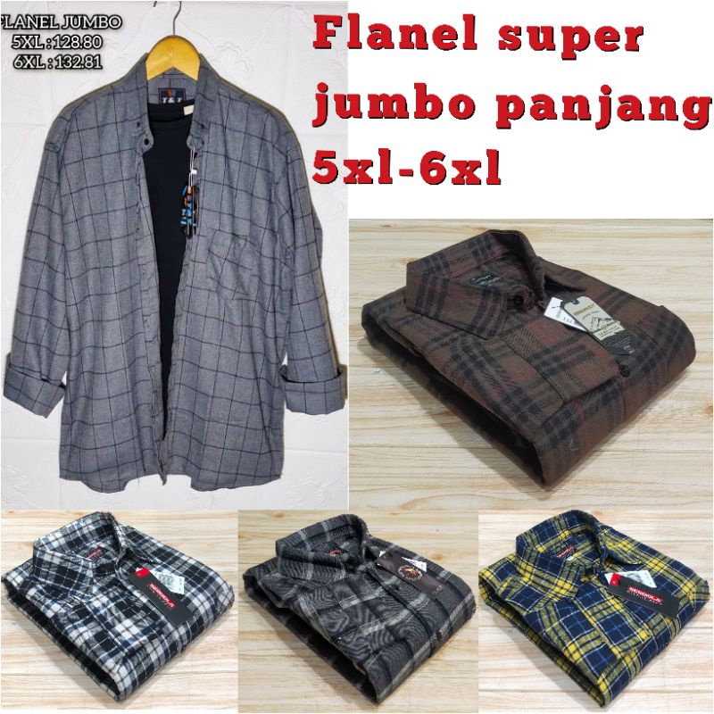 kemeja flanel super jumbo lengan panjang pria/ BIG SIZE PRIA size 5XL-6XL