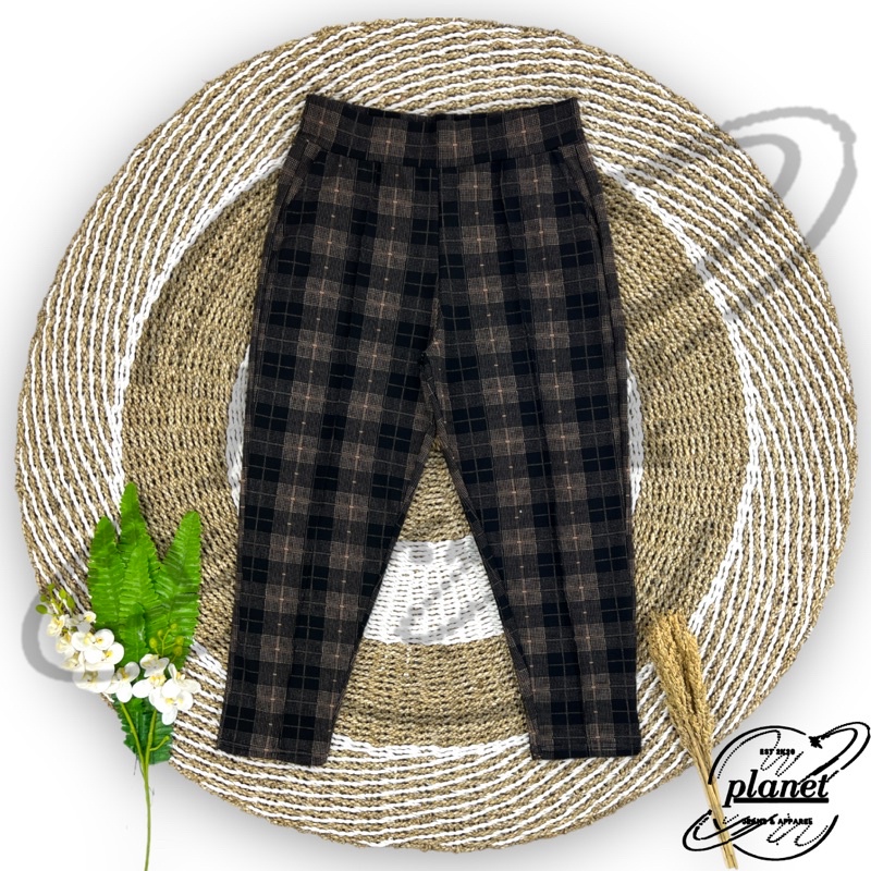 CELANA PANJANG JUMBO WANITA MOTIF KOTAK KOTAK CELANA TARTAN PANTS BIG SIZE JUMBO MURAH BISA BAYAR DITEMPAT