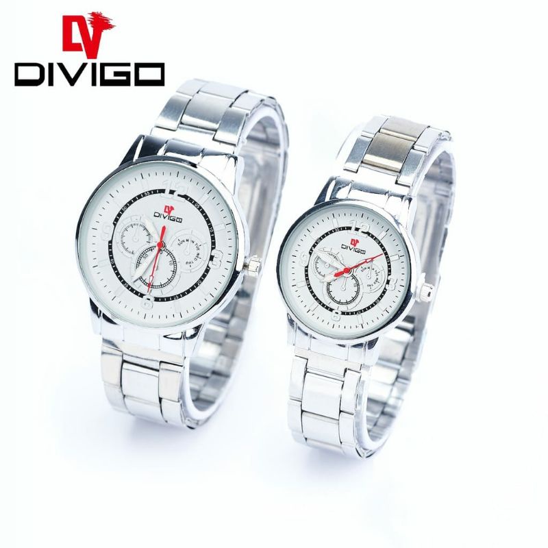 Couple Jam Tangan Divigo Stainliss Steel Terlaris Pria Wanita