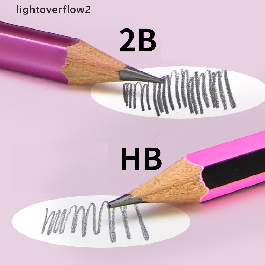 (lightoverflow2) 12pcs / Lot Pensil Mekanik 2B / HB Dengan Penghapus Untuk Alat Tulis Sekolah