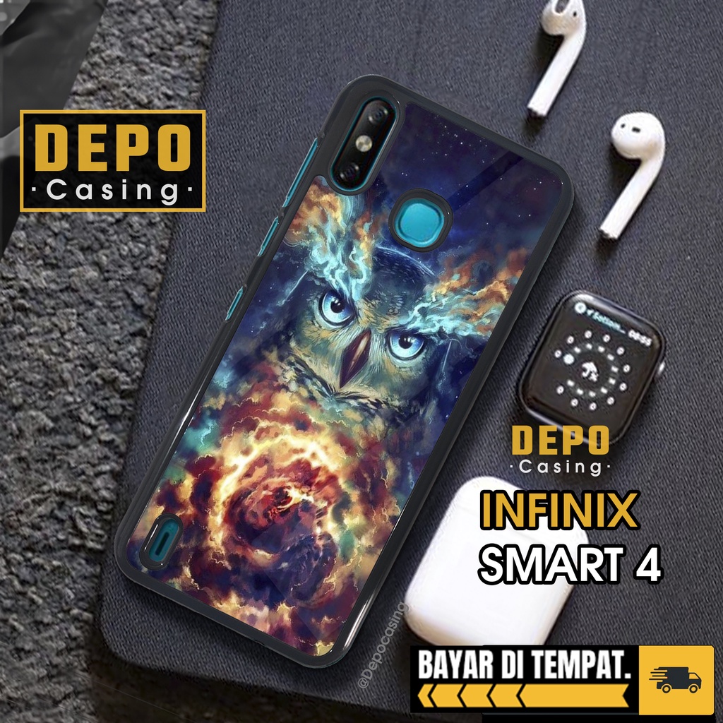 Case Infinix Smart 4 Case Hp Infinix Smart 4 Depo Casing [OWL] Premium Glossy Case Custom Case Aesth
